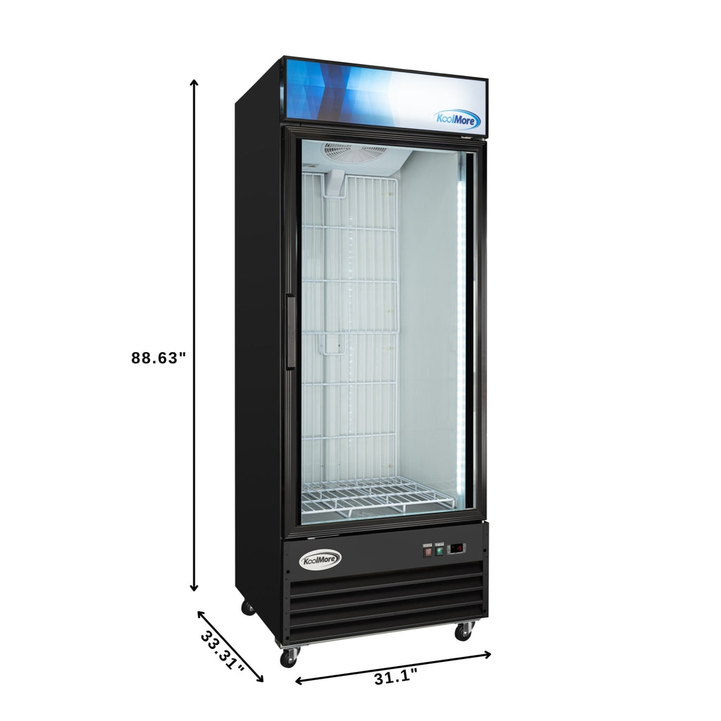 31 in. 25 cu. ft. Commercial Indoor Glass-Door Ice Merchandiser Freezer in Black