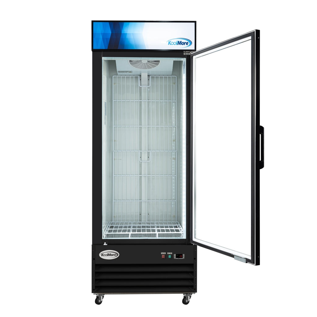 31 in. 25 cu. ft. Commercial Indoor Glass-Door Ice Merchandiser Freezer in Black