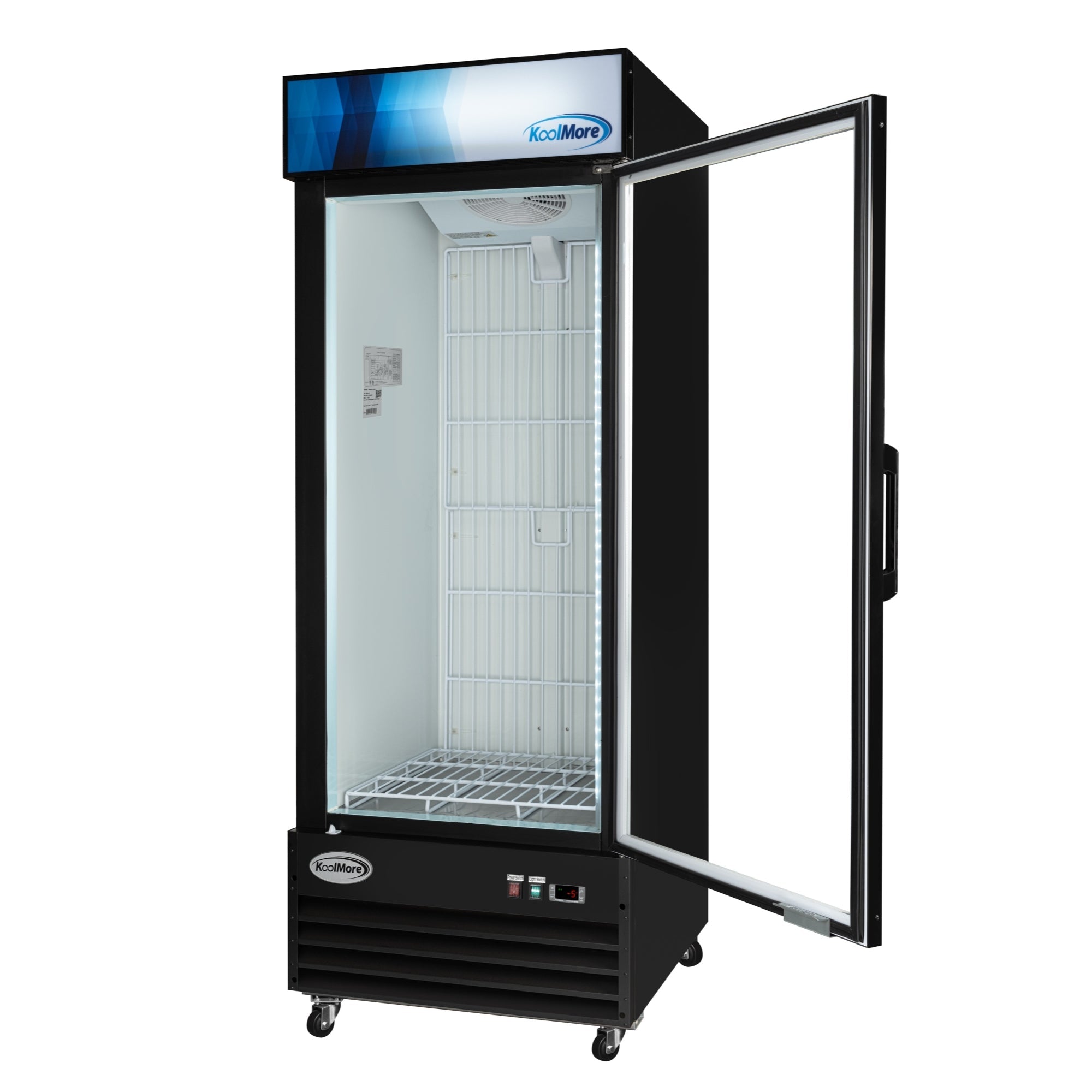 31 in. 25 cu. ft. Commercial Indoor Glass-Door Ice Merchandiser Freezer in Black