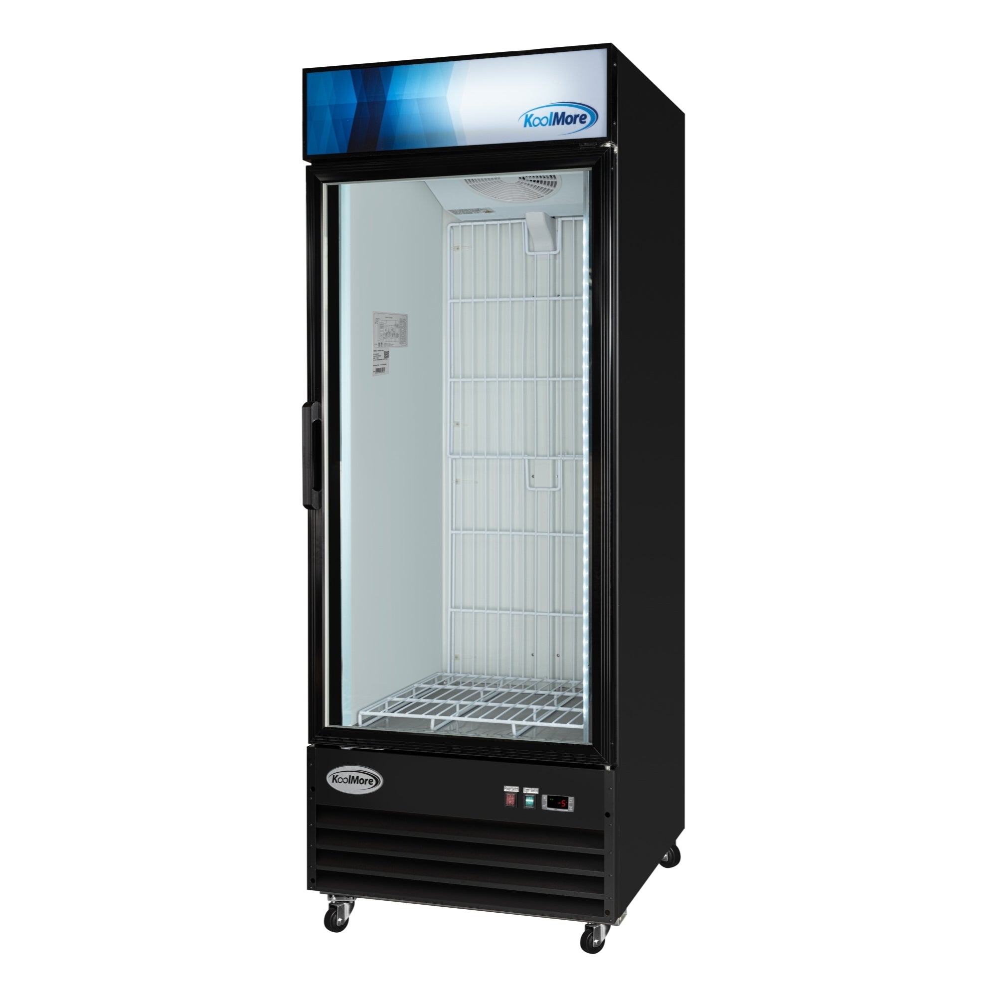 31 in. 25 cu. ft. Commercial Indoor Glass-Door Ice Merchandiser Freezer in Black