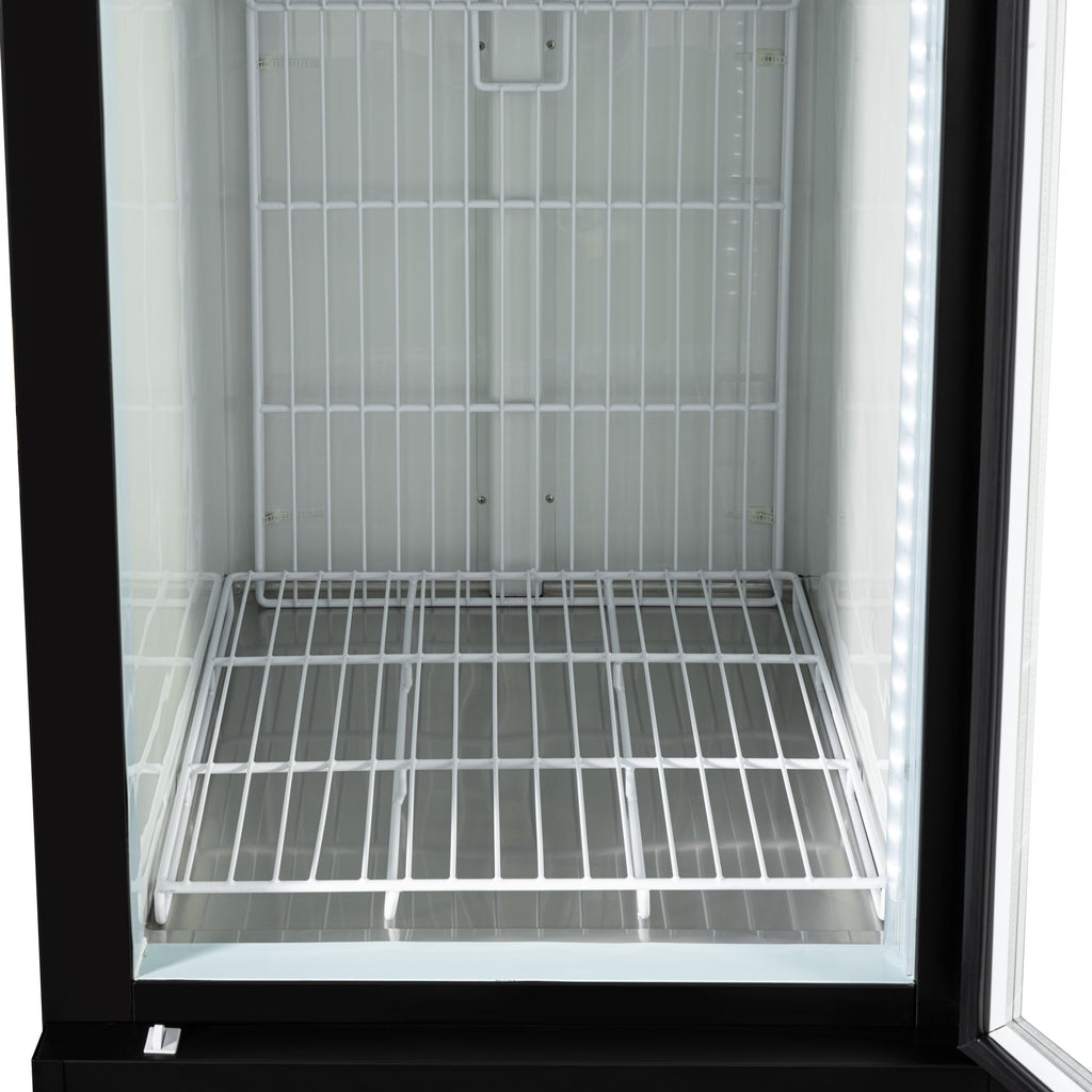 31 in. 25 cu. ft. Commercial Indoor Glass-Door Ice Merchandiser Freezer in Black