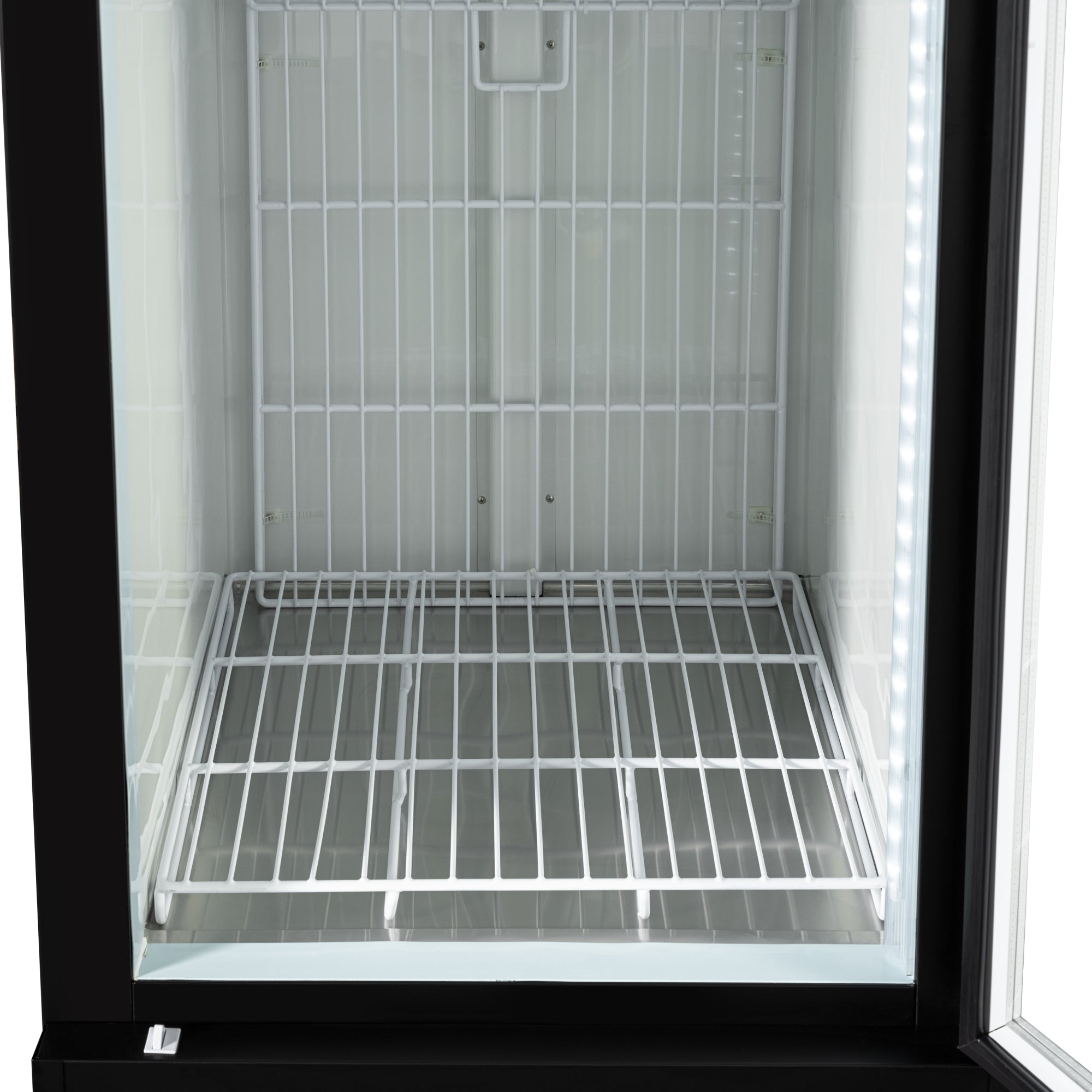 31 in. 25 cu. ft. Commercial Indoor Glass-Door Ice Merchandiser Freezer in Black