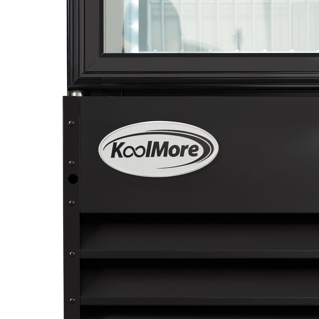 31 in. 25 cu. ft. Commercial Indoor Glass-Door Ice Merchandiser Freezer in Black