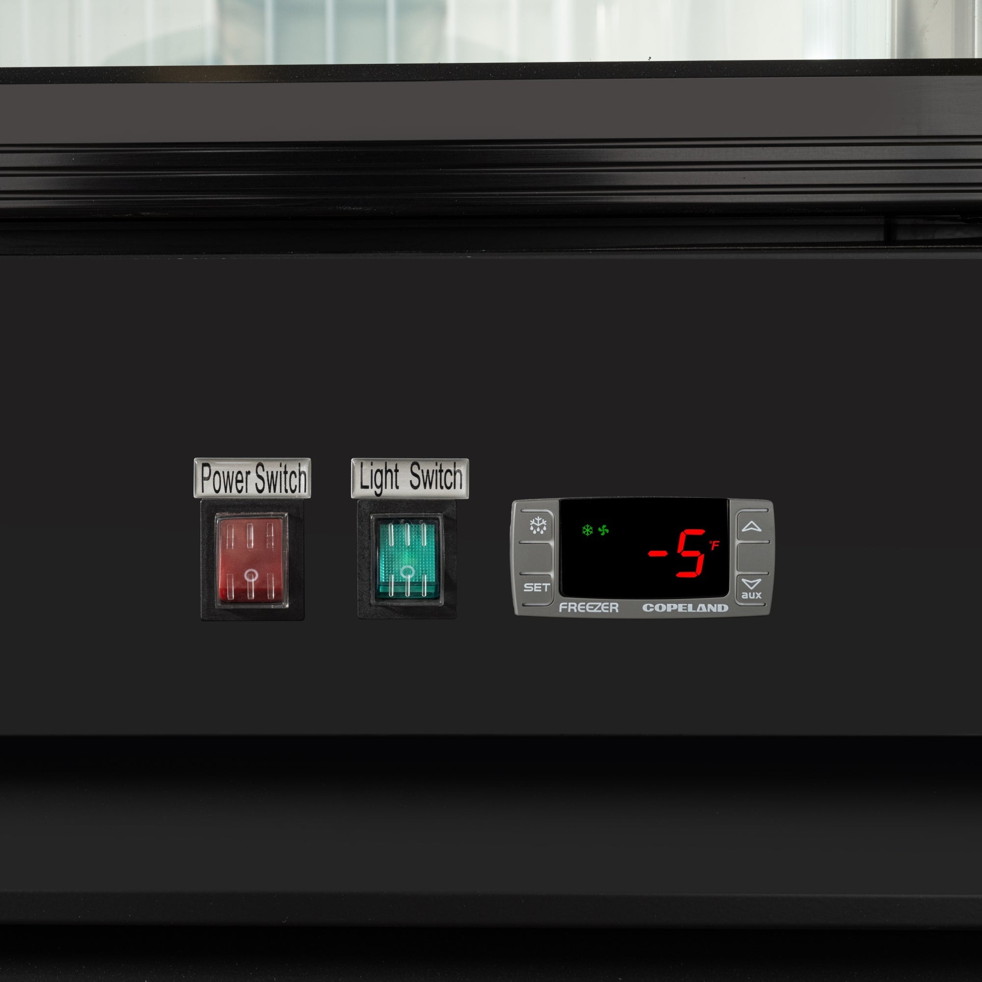 53 in. 42 cu. ft. Commercial Indoor Two Glass-Door Ice Merchandiser Freezer in Black