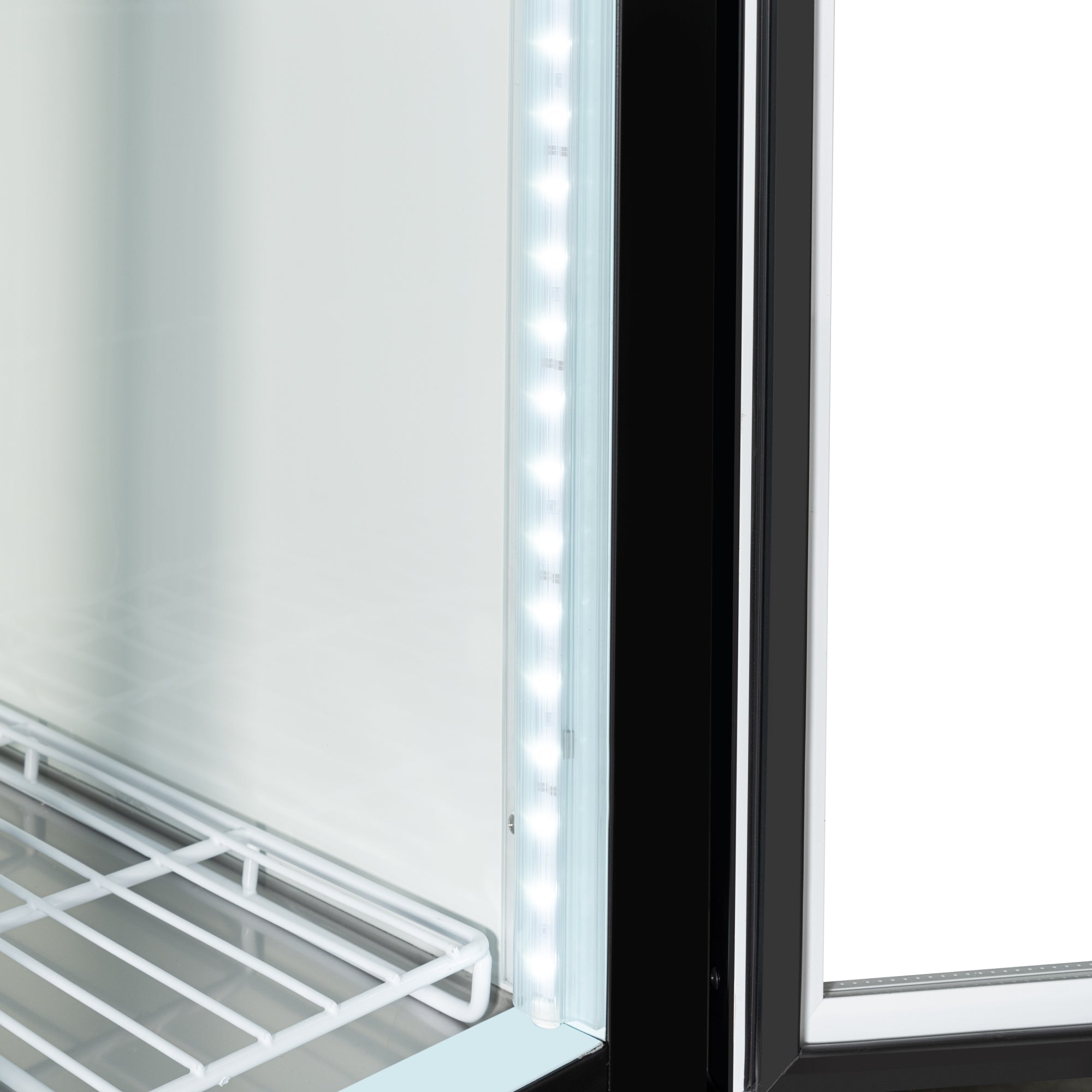 53 in. 42 cu. ft. Commercial Indoor Two Glass-Door Ice Merchandiser Freezer in Black
