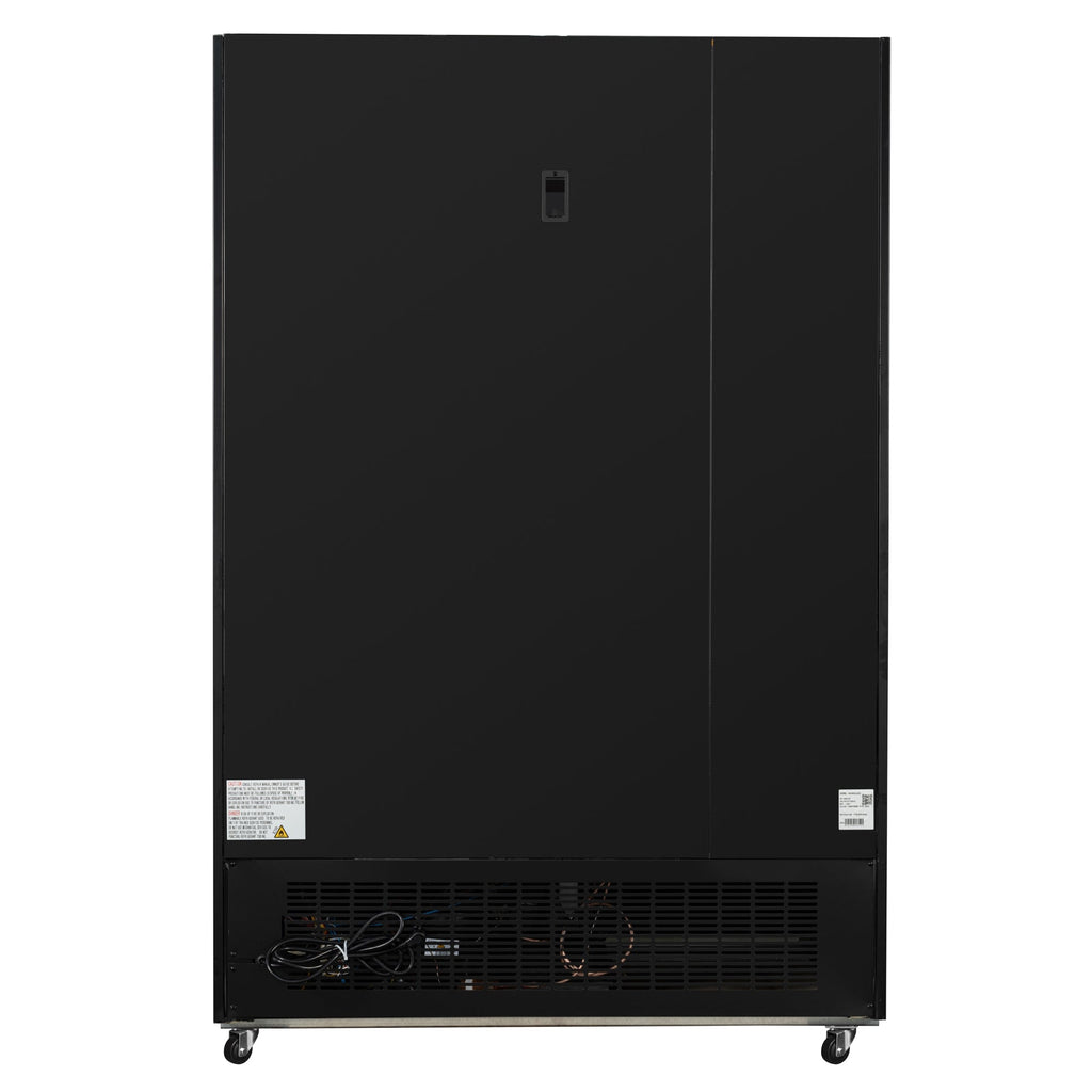 53 in. 42 cu. ft. Commercial Indoor Two Glass-Door Ice Merchandiser Freezer in Black