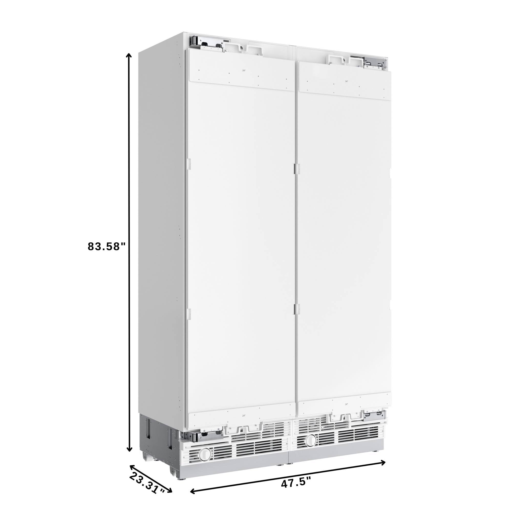 KoolMore Reserve Panel Ready Column 24 in. Refrigerator and 24 in. Freezer Combo with Water and Ice Dispenser, ETL Listed, Energy Star