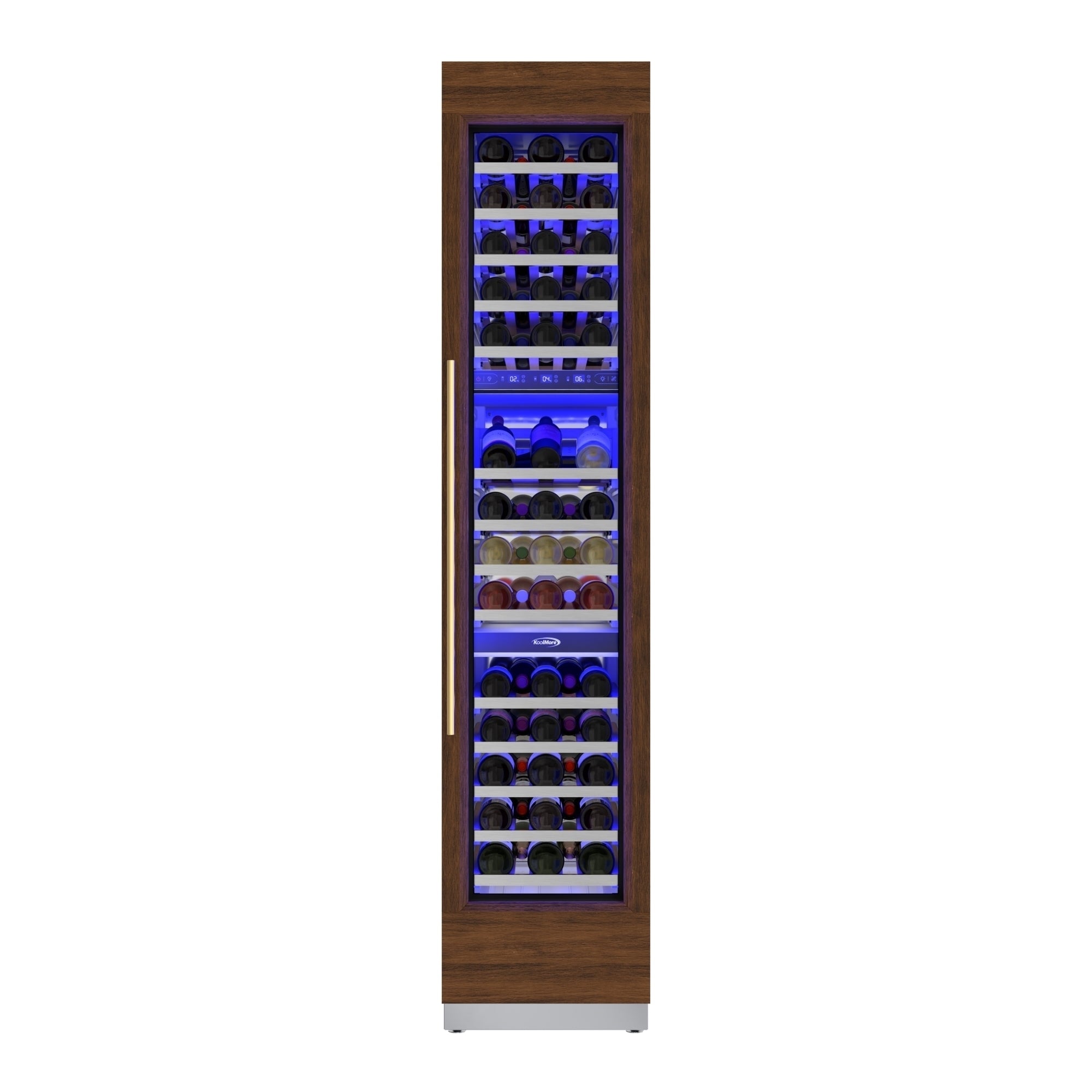 KoolMore Reserve Panel Ready Column 24 in. Refrigerator, 18 in. Wine Cooler and 18 in. Freezer Combo with Water and Ice Dispenser, Wooden Shelves, ETL Listed, Energy Star