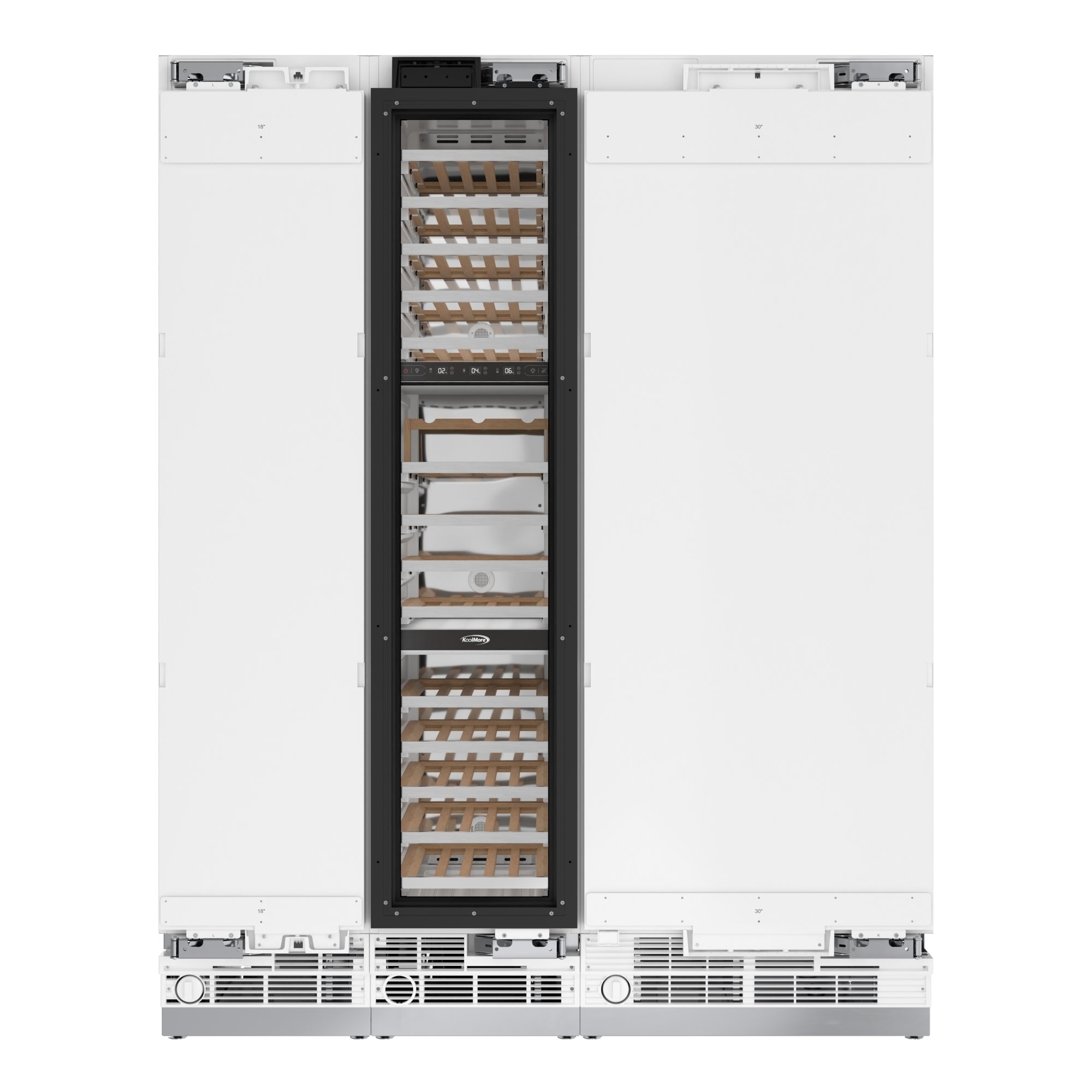 KoolMore Reserve Panel Ready Column 30 in. Refrigerator, 18 in. Wine Cooler and 18 in. Freezer Combo, with Water and Ice Dispenser, Frost Free, ETL Listed, Energy Star