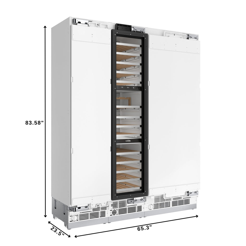 KoolMore Reserve Panel Ready Column 30 in. Refrigerator, 18 in. Wine Cooler and 18 in. Freezer Combo, with Water and Ice Dispenser, Frost Free, ETL Listed, Energy Star