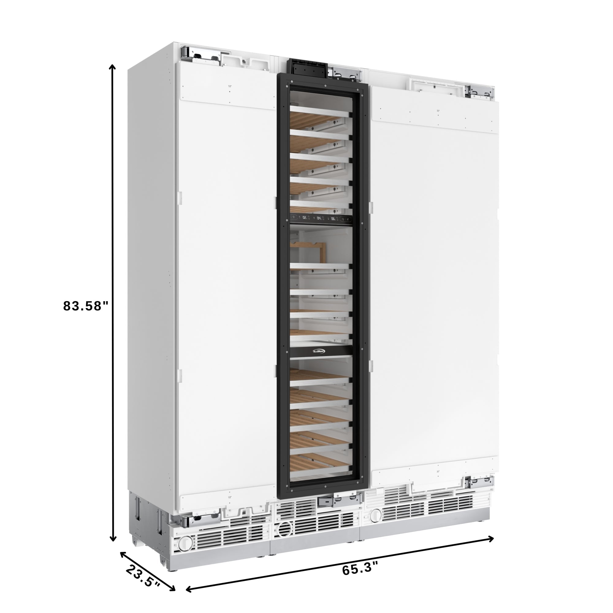 KoolMore Reserve Panel Ready Column 30 in. Refrigerator, 18 in. Wine Cooler and 18 in. Freezer Combo, with Water and Ice Dispenser, Frost Free, ETL Listed, Energy Star