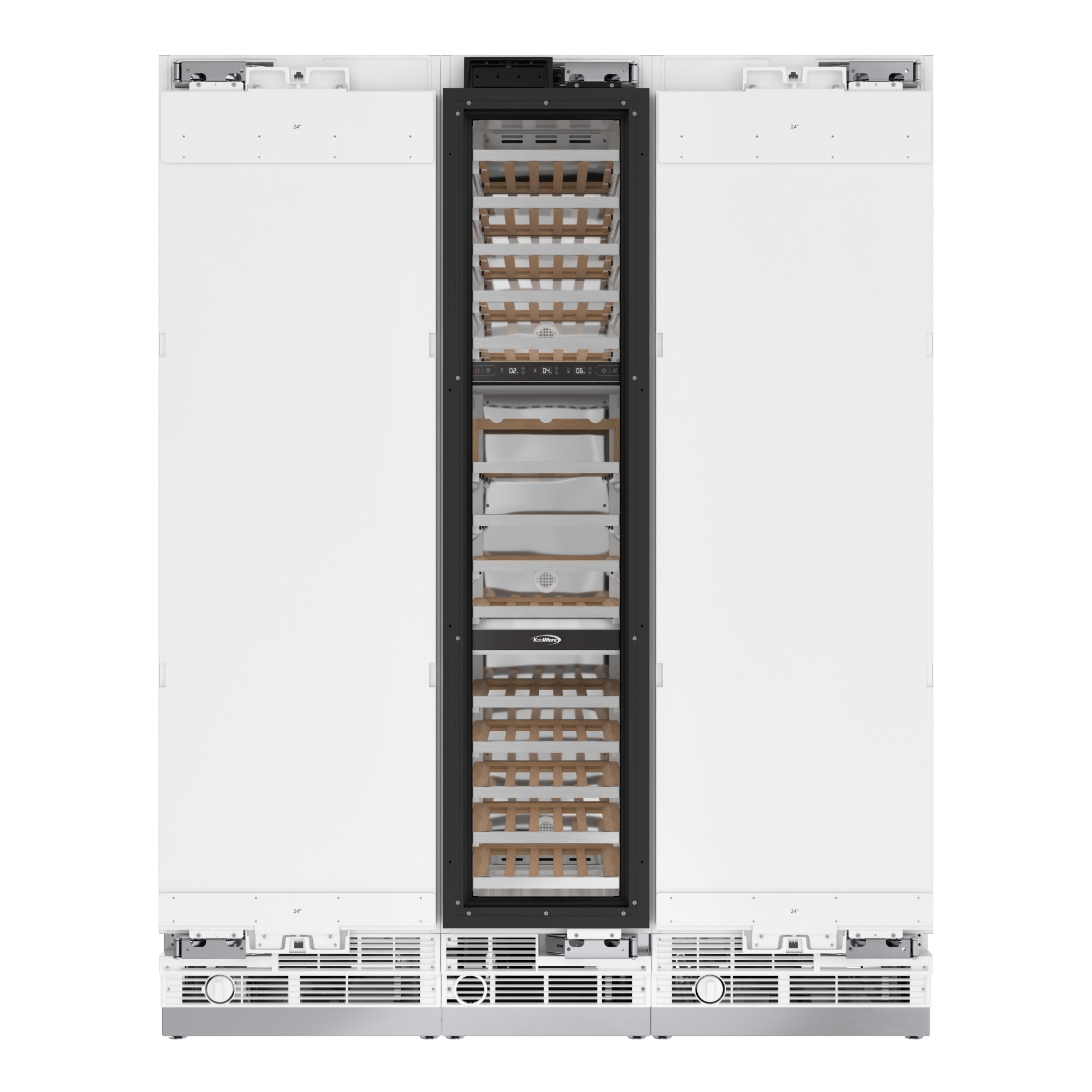 KoolMore Reserve Panel Ready  Column 24 in. Refrigerator, 18 in. Wine Cooler and 24 in. Freezer Combo with Water and Ice Dispenser, ETL Listed, Energy Star