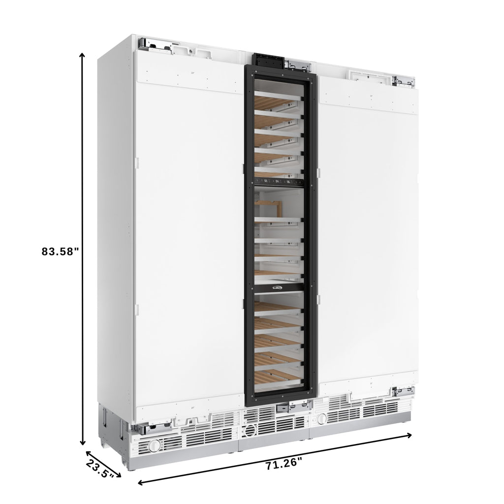 KoolMore Reserve Panel Ready  Column 30 in. Refrigerator, 18 in. Wine Cooler and 24 in. Freezer Combo, Frost Free, Water and Ice Dispenser, ETL Listed, Energy Star
