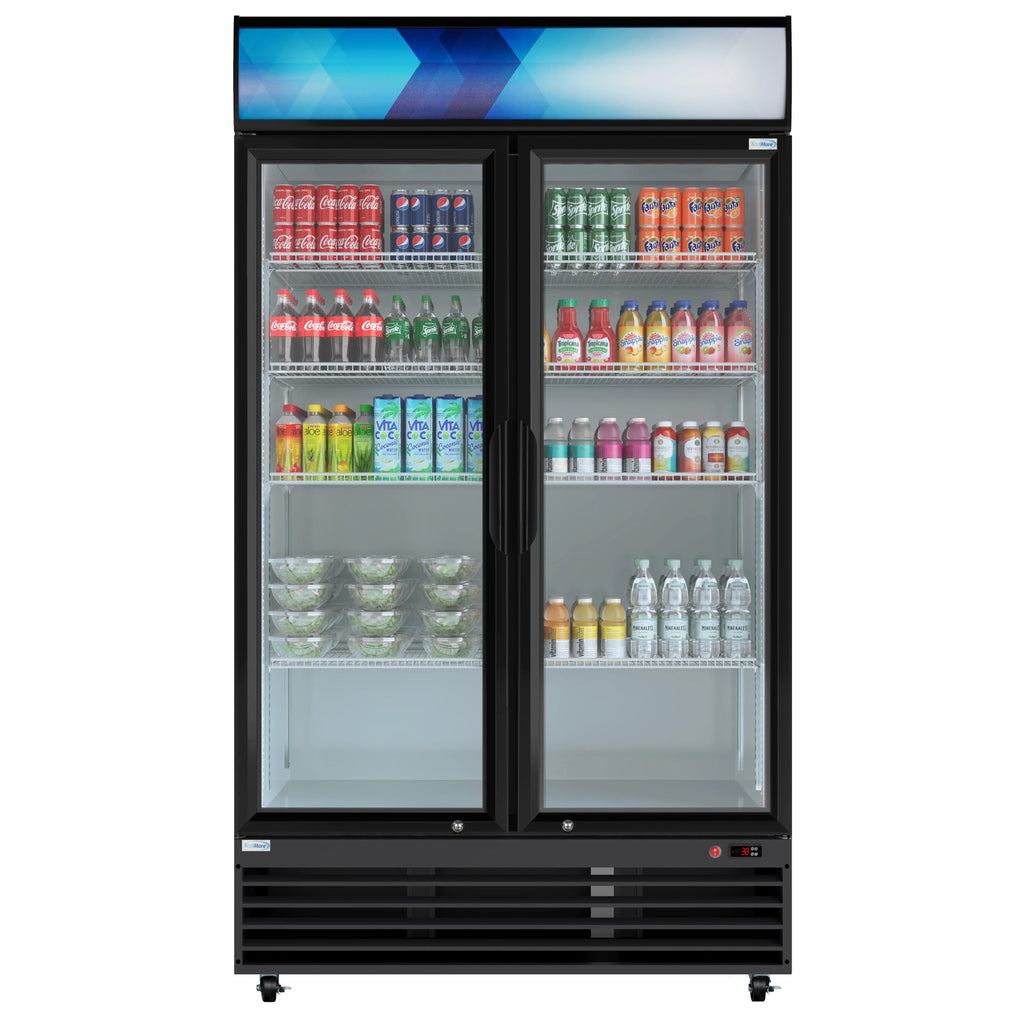 45 in. Two Glass Door Merchandiser Refrigerator - 35 Cu. Ft.