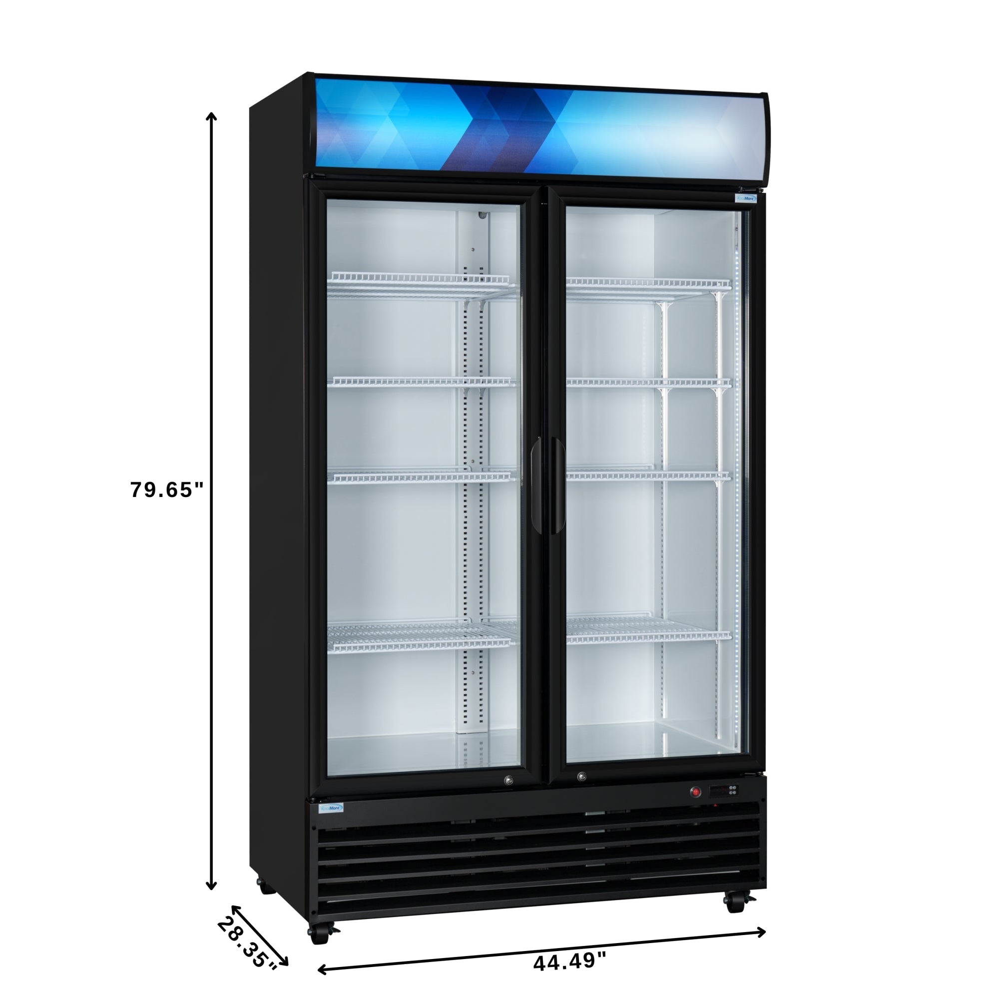 45 in. Two Glass Door Merchandiser Refrigerator - 35 Cu. Ft.
