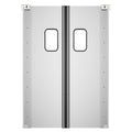 Double Aluminum Swinging Traffic Door with 9 In. x 14 In. Window - 60 In. x 84 In. Door Opening