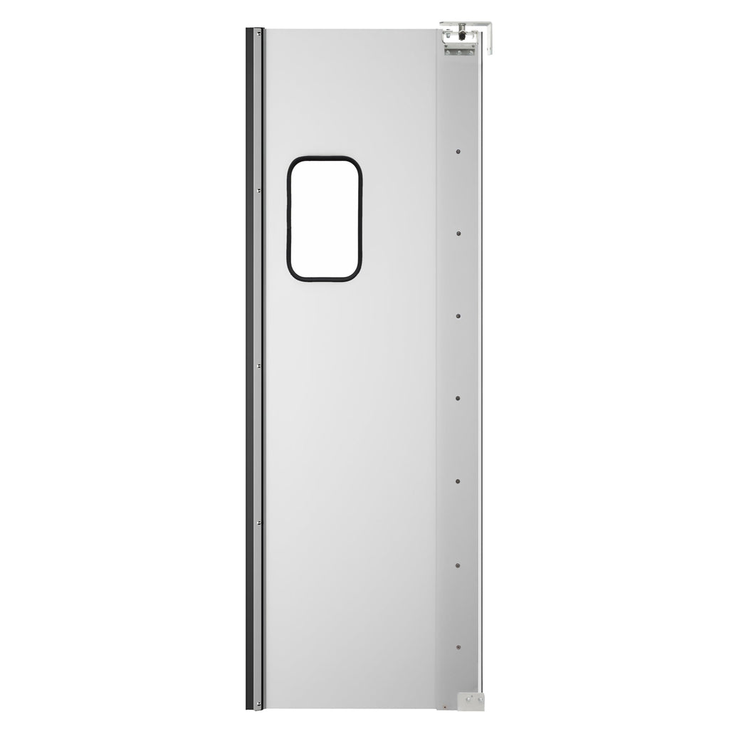 Commercial Single Aluminum Swinging Traffic Door with 9 In. x  14 In. Window - 36 In. x 84 In. Door Opening