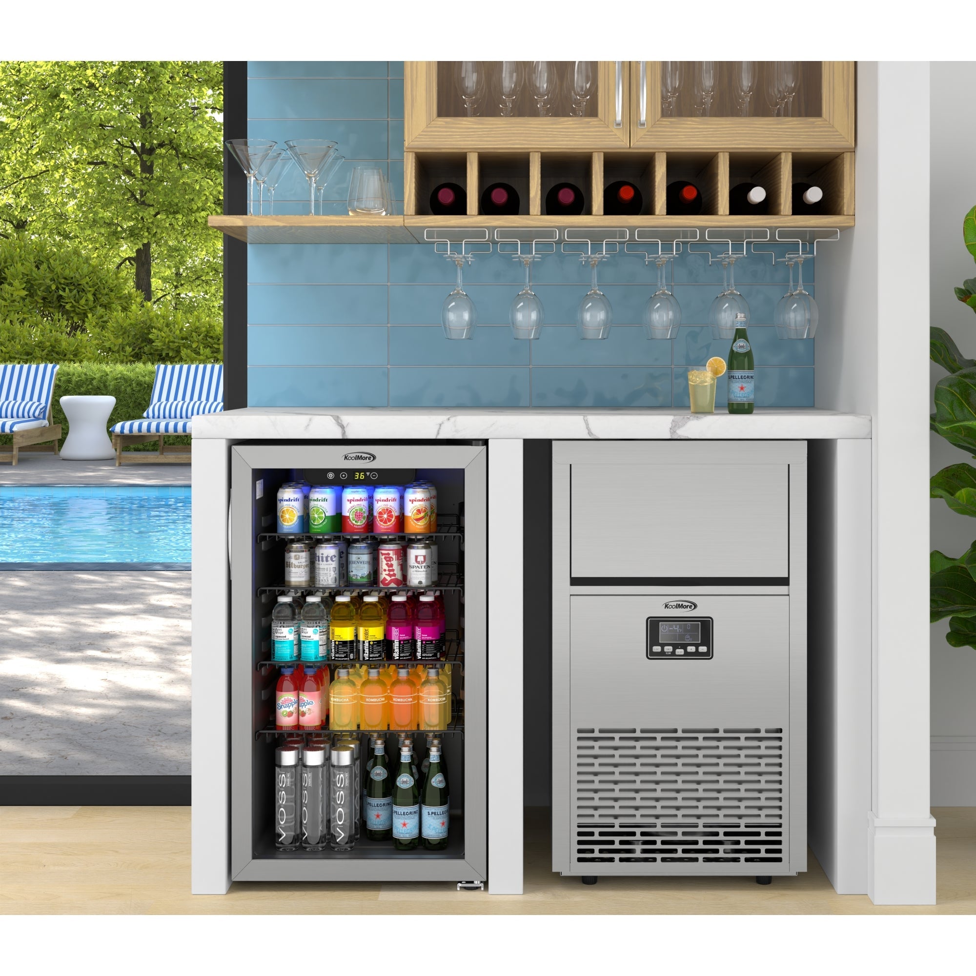 18 in. 100 lbs./24 hrs. Commercial & Residential Crescent Ice Maker with 30 lbs. of Storage Capacity in Stainless-Steel