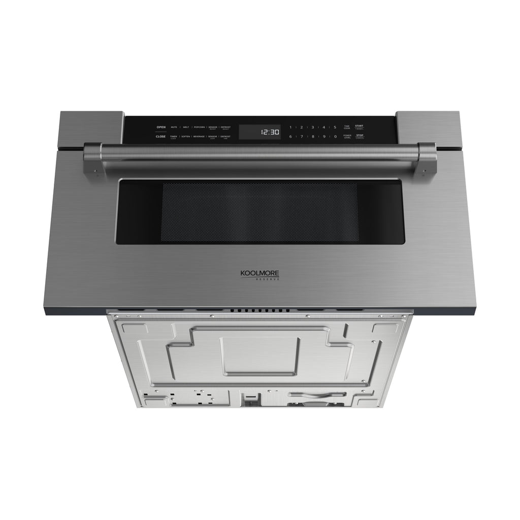 KoolMore Reserve 30 in. Stainless-Steel Microwave Drawer, 1.2 cu. ft. Capacity in Black