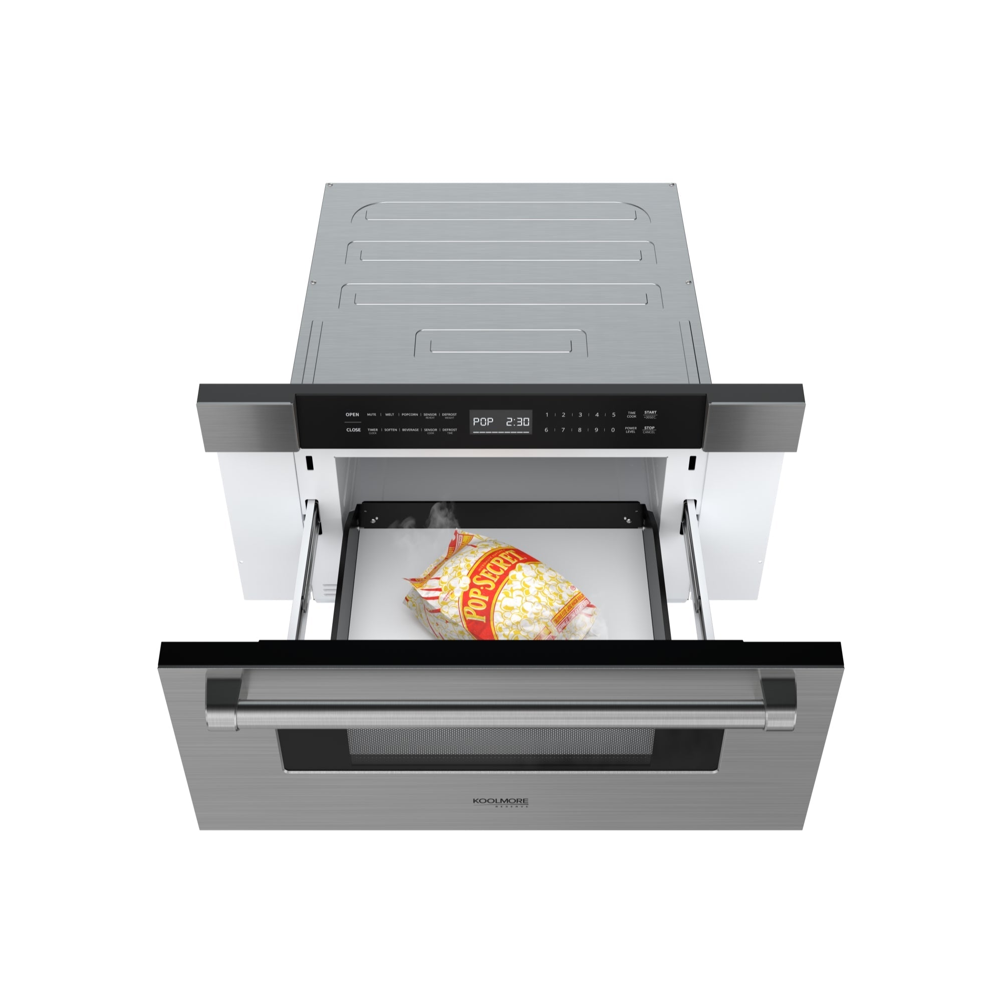 KoolMore Reserve 30 in. Stainless-Steel Microwave Drawer, 1.2 cu. ft. Capacity in Black