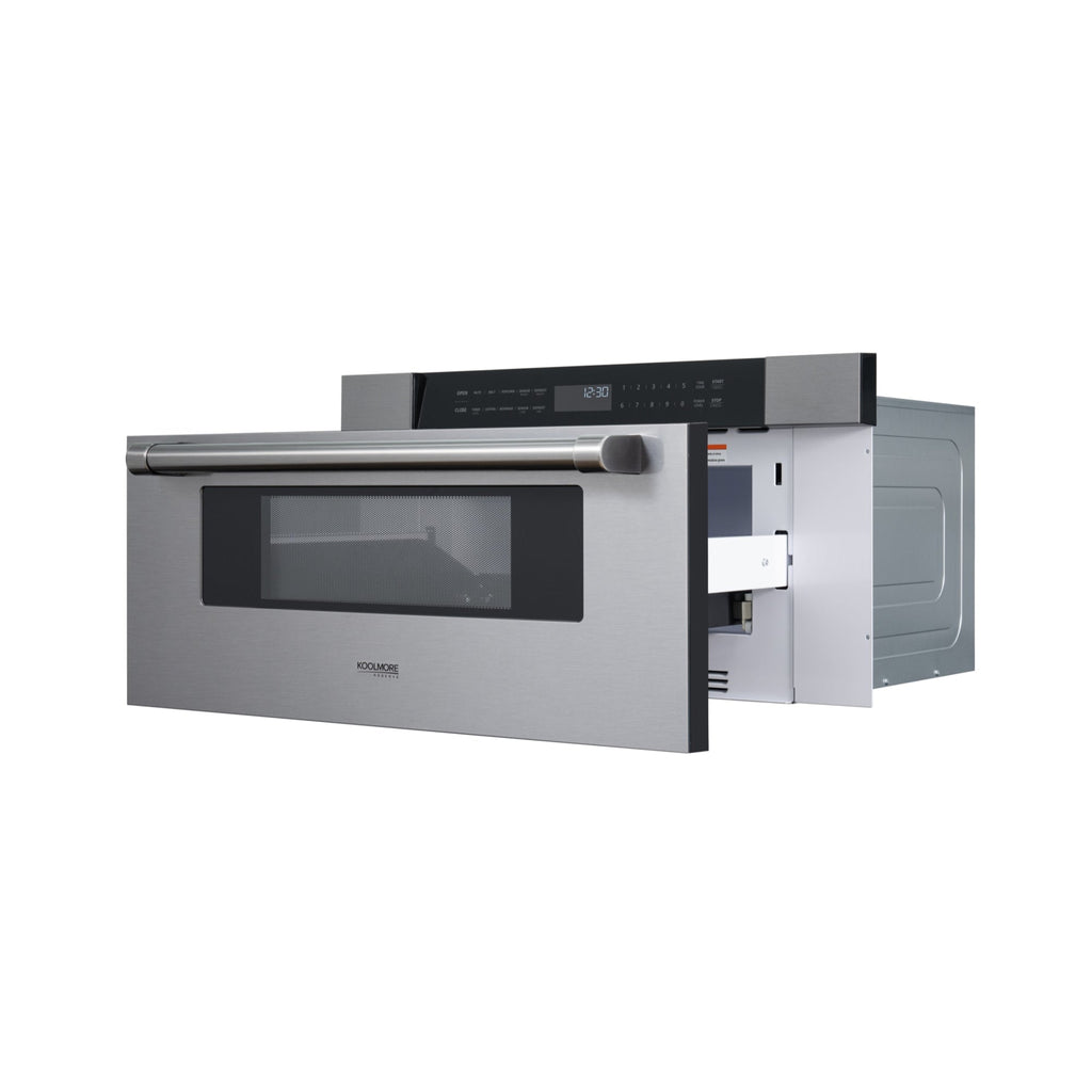 KoolMore Reserve 30 in. Stainless-Steel Microwave Drawer, 1.2 cu. ft. Capacity in Black