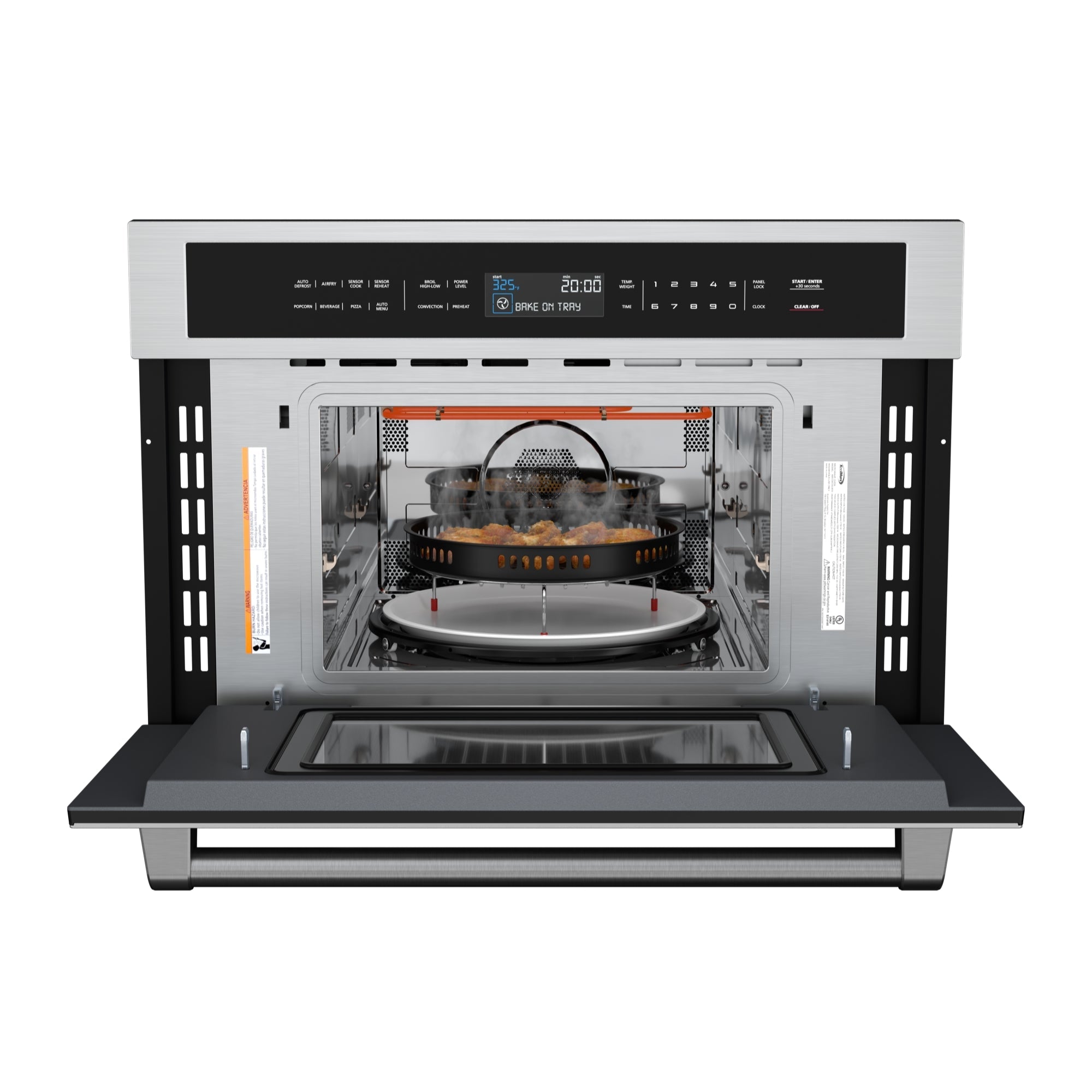 KoolMore Reserve 30 in. Stainless Steel Built-in Convection Microwave Oven with Speed and Sensor Cooking, 1.6 Cu. Ft. in Black