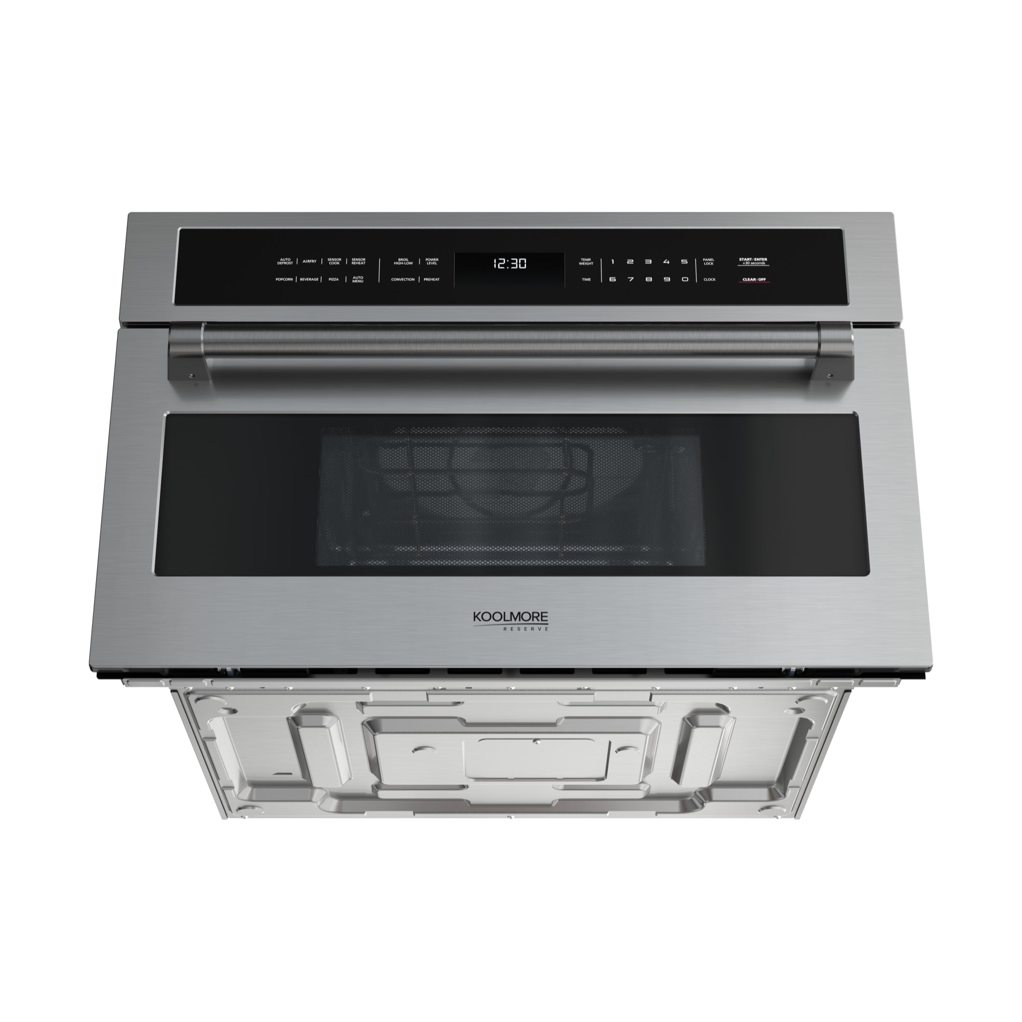 KoolMore Reserve 30 in. Stainless Steel Built-in Convection Microwave Oven with Speed and Sensor Cooking, 1.6 Cu. Ft. in Black
