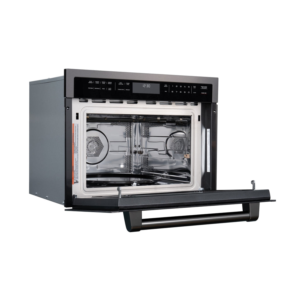 KoolMore Reserve 24 in. Stainless Steel Built-in Convection Microwave Oven with Speed and Sensor Cooking, 1.6 cu. ft. in Black (KM-CWO24 -BSS)