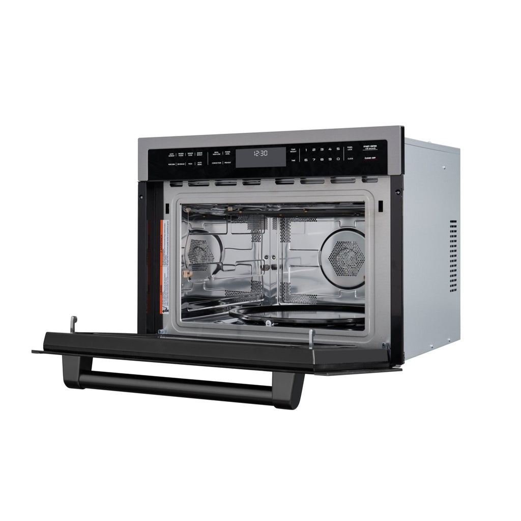 KoolMore Reserve 24 in. Stainless Steel Built-in Convection Microwave Oven with Speed and Sensor Cooking, 1.6 cu. ft. in Black (KM-CWO24 -BSS)