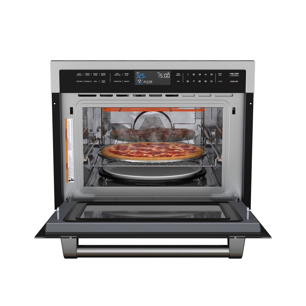 KoolMore Reserve 24 in. Stainless Steel Built-in Convection Microwave Oven with Speed and Sensor Cooking, 1.6 cu. ft. in Black (KM-CWO24 -BSS)
