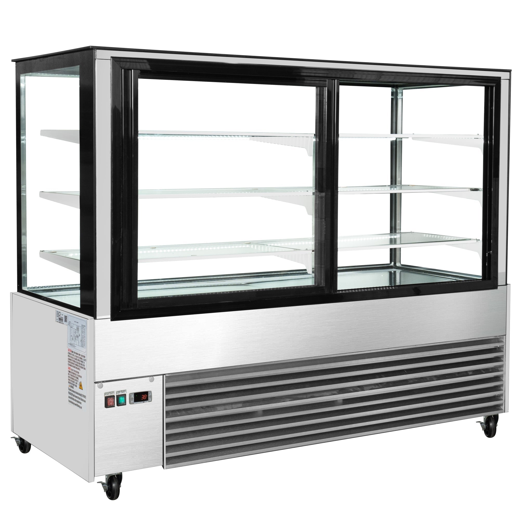71 in. Refrigerated Bakery Display Case for Cakes, Stainless Steel Frame, 30 cu. ft.
