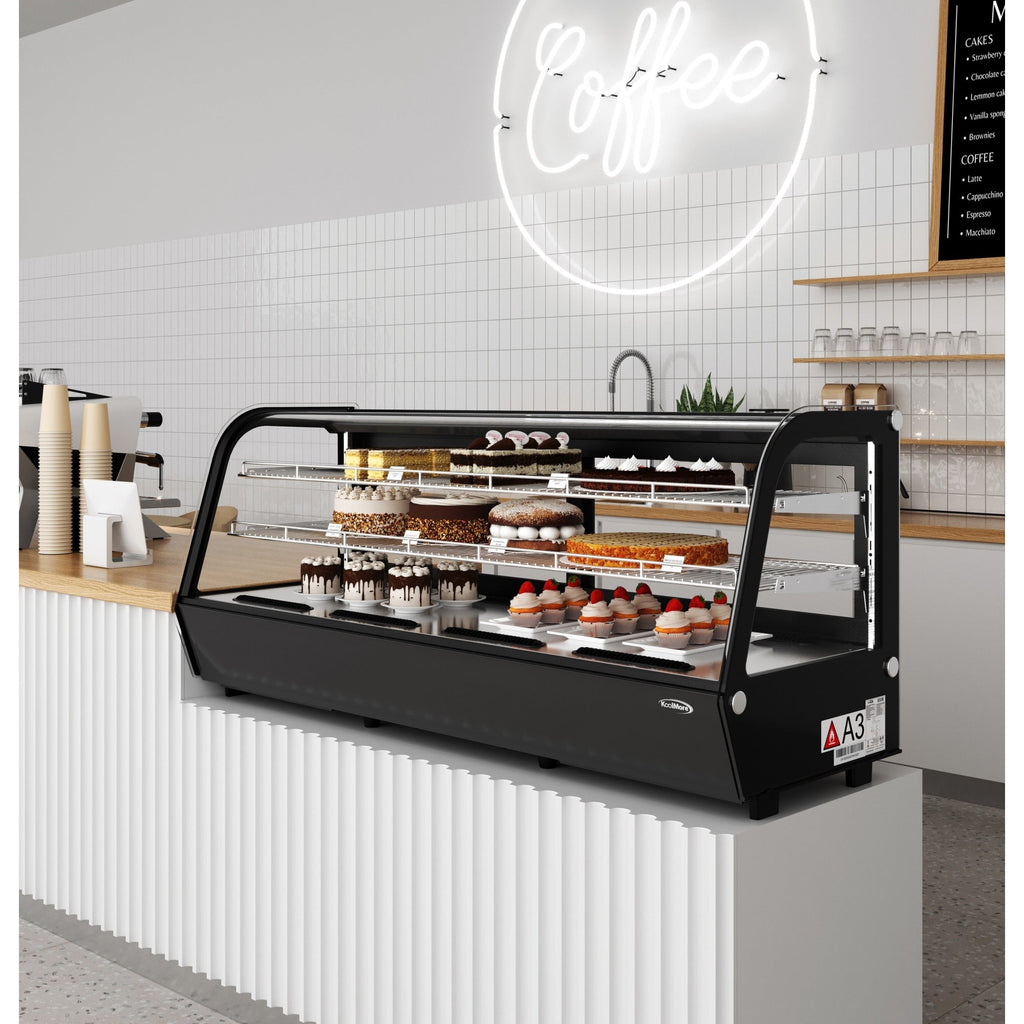 60 in. Countertop Bakery Display Refrigerator in Black, 8 cu. ft.