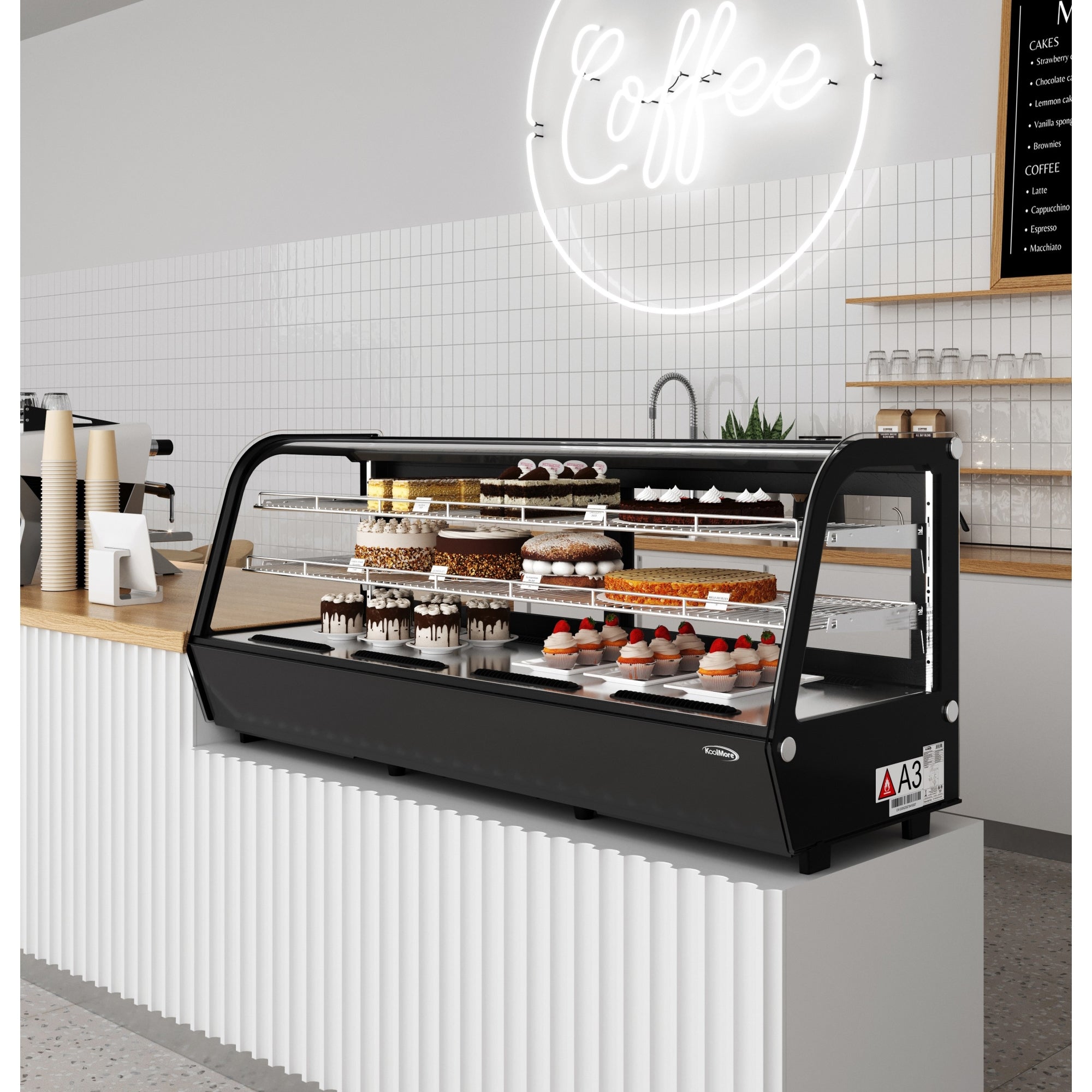 60 in. Countertop Bakery Display Refrigerator in Black, 8 cu. ft.