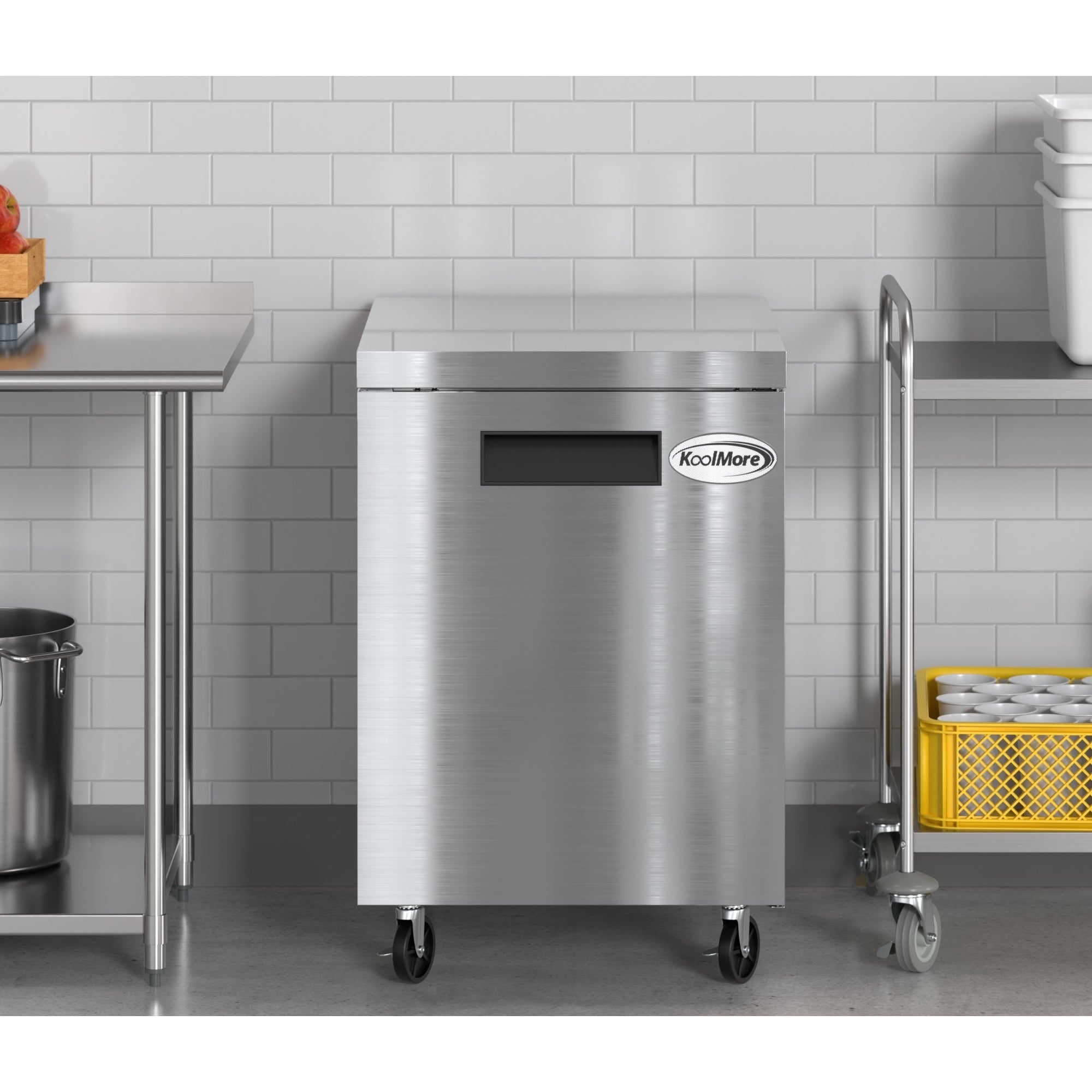 27 in. One Door Commercial Undercounter Refrigerator 5 cu. ft. in Stainless-Steel