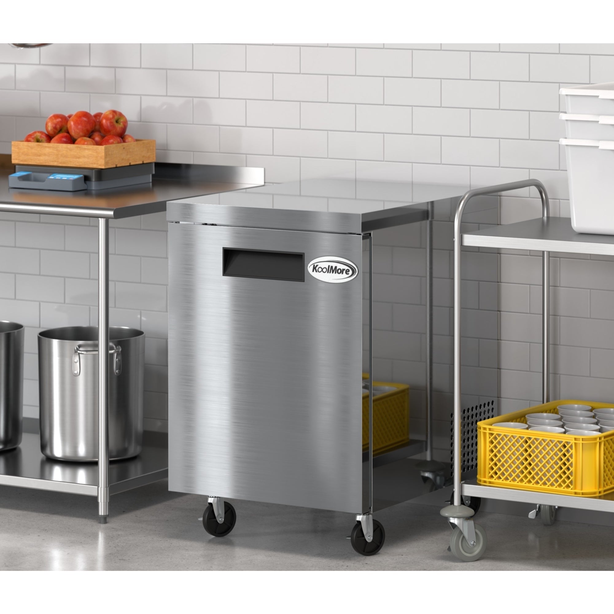 27 in. One Door Commercial Undercounter Refrigerator 5 cu. ft. in Stainless-Steel