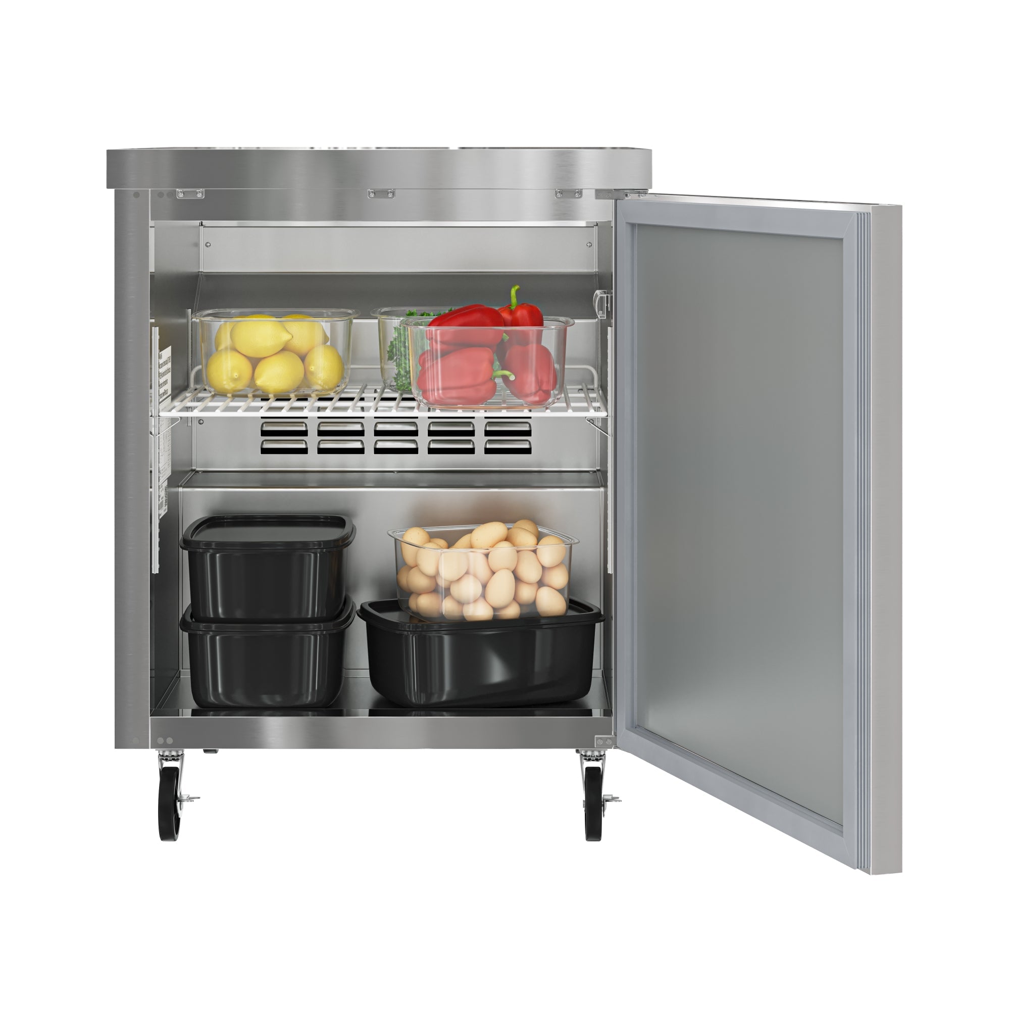 27 in. One Door Commercial Undercounter Refrigerator 5 cu. ft. in Stainless-Steel