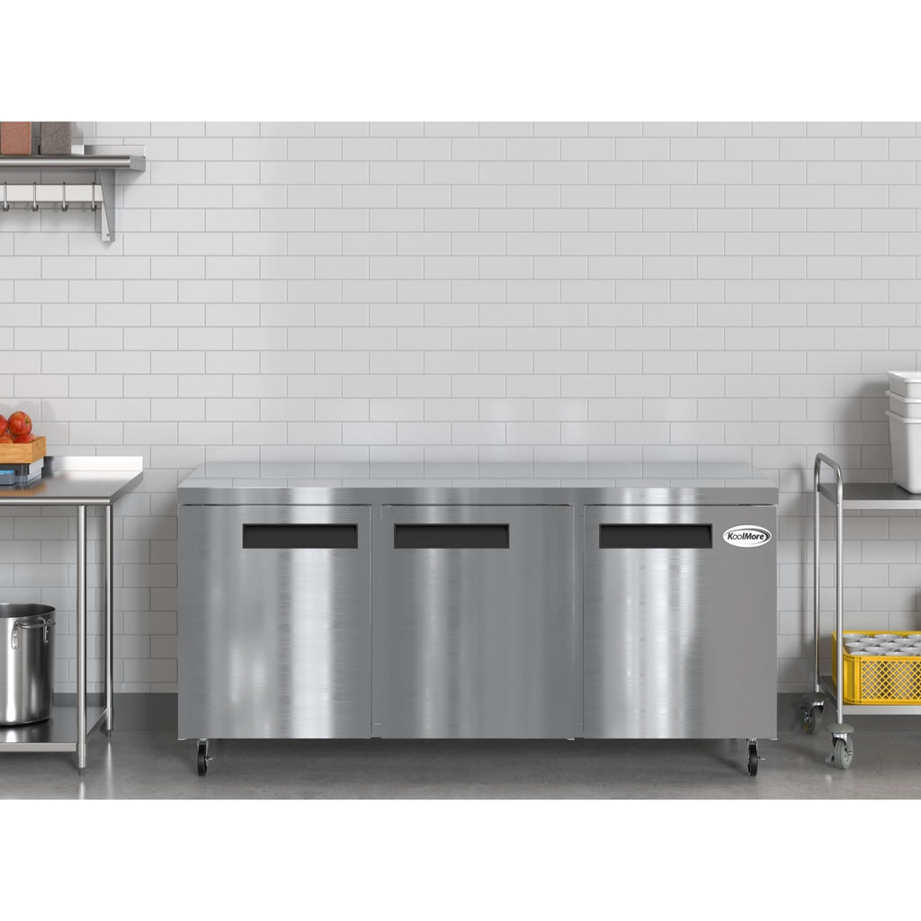 72 in. Three Door Commercial Undercounter Refrigerator 18 cu. ft.