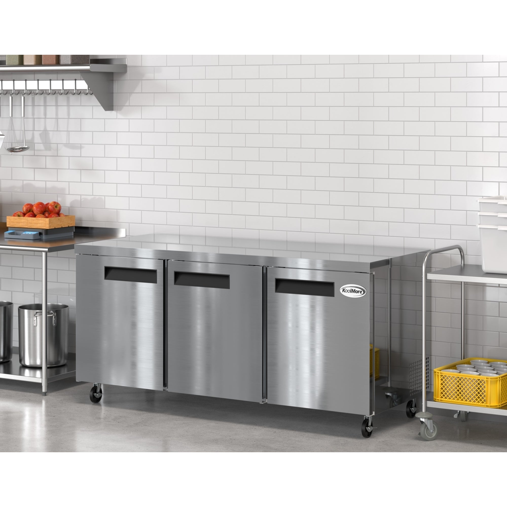 72 in. Three Door Commercial Undercounter Refrigerator 18 cu. ft.
