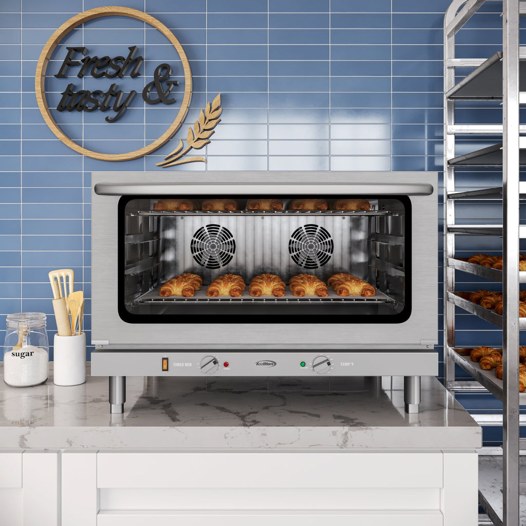 32 in. Countertop Convection Oven, Holds Full Size Pans, 4 Racks and 3500W of Power, 240V in Stainless-Steel