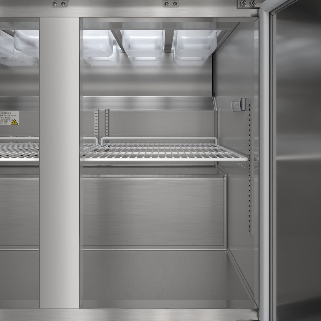 36 in. Commercial 2-Door Refrigerated Salad and Sandwich Prep Table, 10 Pan Capacity and 11 Cu. Ft. of Storage in Stainless-Steel