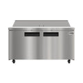 60 in. Commercial 2-Door Refrigerated Salad and Sandwich Prep Table, 16 Pan Capacity and 18.4 Cu. Ft. of Storage in Stainless-Steel