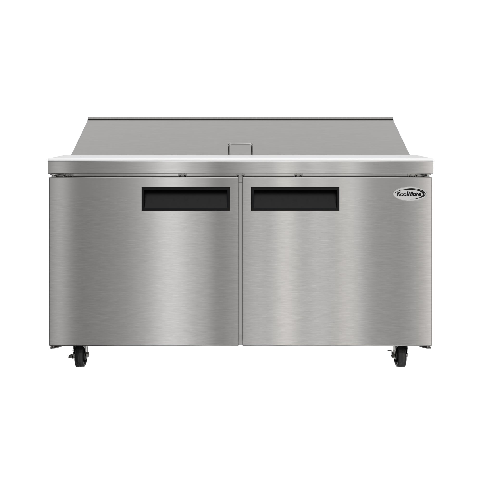 60 in. Commercial 2-Door Refrigerated Salad and Sandwich Prep Table, 16 Pan Capacity and 18.4 Cu. Ft. of Storage in Stainless-Steel