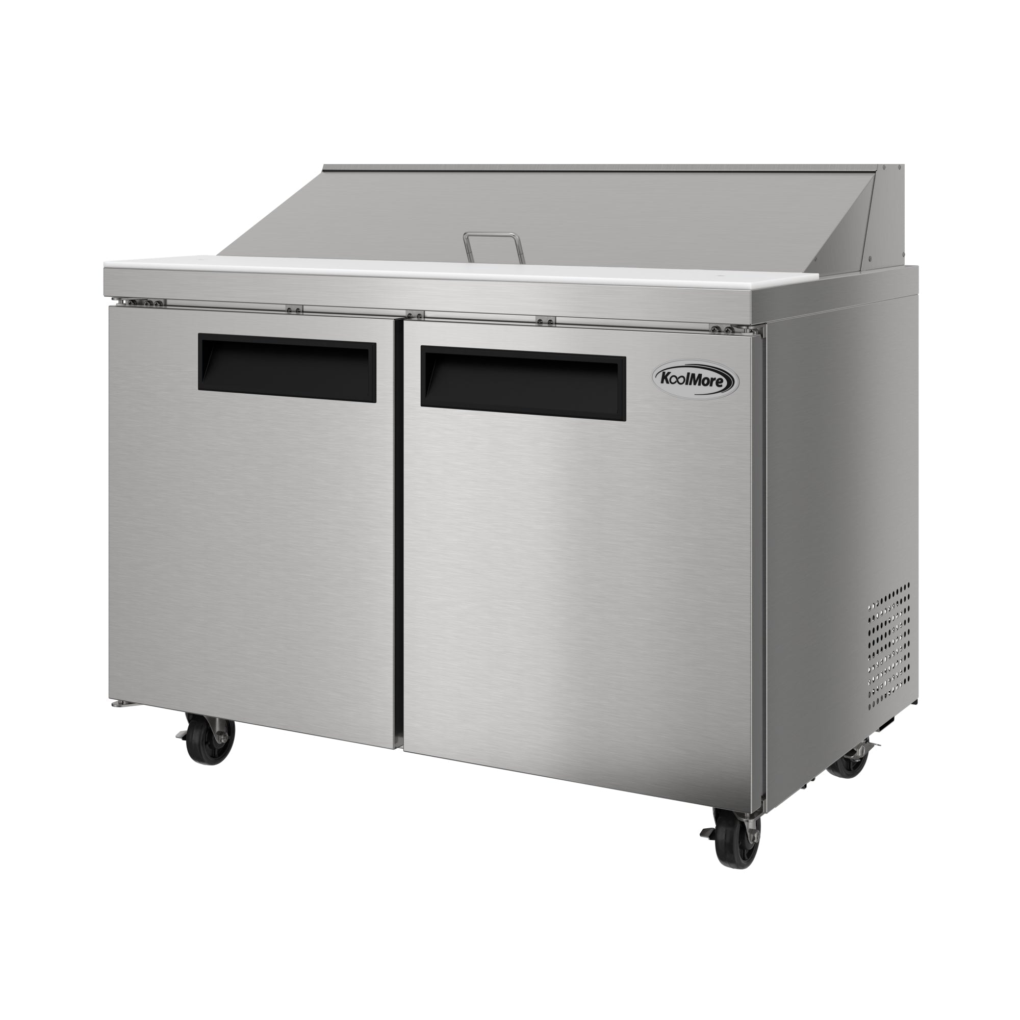 46 in. Commercial 2-Door Refrigeratd Salad and Sandwich Prep Table, 12 Pan Capacity and 14 Cu. Ft. of Storage in Stainless-Steel