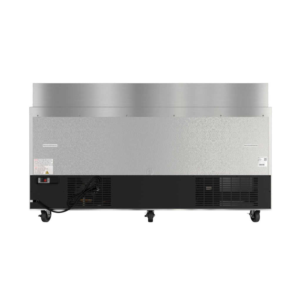70 in. Commercial 3-Door Refrigerated Salad and Sandwich Prep Table, 18 Pan Capacity and 22 Cu. Ft. of Storage in Stainless-Steel