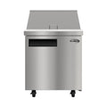 27 in. Commercial 1-Door Refrigerated Mega Salad and Sandwich Prep Table, 12 Pan Capacity and 8 Cu. Ft. of Storage in Stainless-Steel