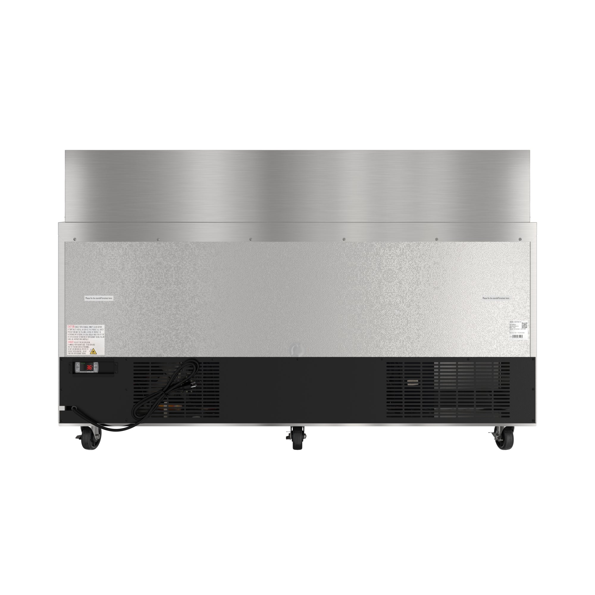 70 in. Commercial 3-Door Refrigerated Mega Salad and Sandwich Prep Table, 30 Pan Capacity and 22 Cu. Ft. of Storage in Stainless-Steel