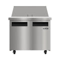 36 in. Commercial 2-Door Refrigerated Mega Salad and Sandwich Prep Table, 15 Pan Capacity and 11 Cu. Ft. of Storage in Stainless-Steel