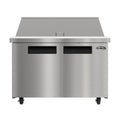 46 in. Commercial 2-Door Refrigerated Mega Salad and Sandwich Prep Table, 18 Pan Capacity and 14 Cu. Ft. of Storage in Stainless-Steel