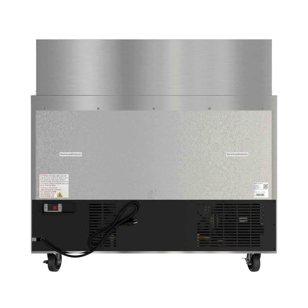 46 in. Commercial 2-Door Refrigerated Mega Salad and Sandwich Prep Table, 18 Pan Capacity and 14 Cu. Ft. of Storage in Stainless-Steel