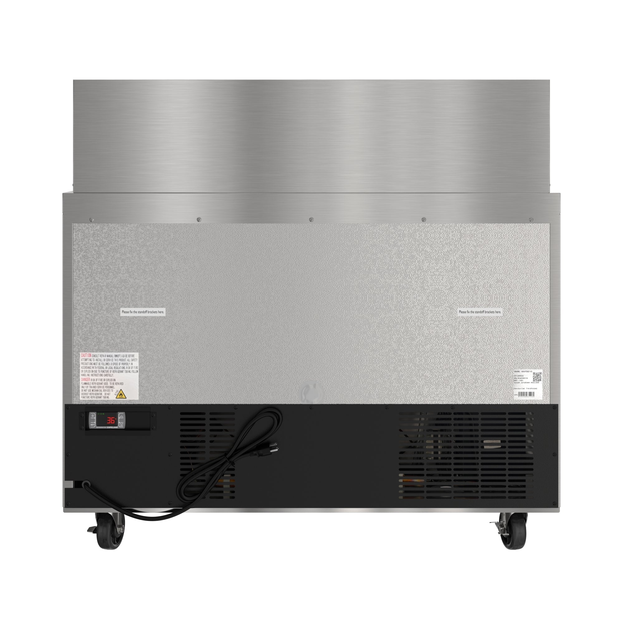 46 in. Commercial 2-Door Refrigerated Mega Salad and Sandwich Prep Table, 18 Pan Capacity and 14 Cu. Ft. of Storage in Stainless-Steel